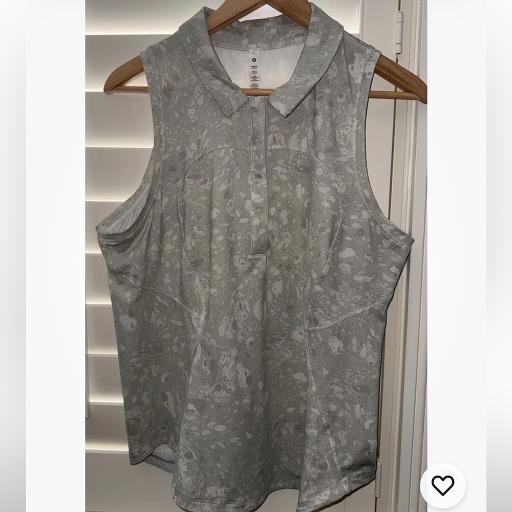 Lululemon Quick-Drying Sleeveless Polo Terrazzo MarbleSilver Ice Multi Size 12
